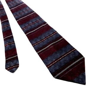 Croft & Barrow Multi Colored Silk Tie Woven Wide Horizontal Striped‎